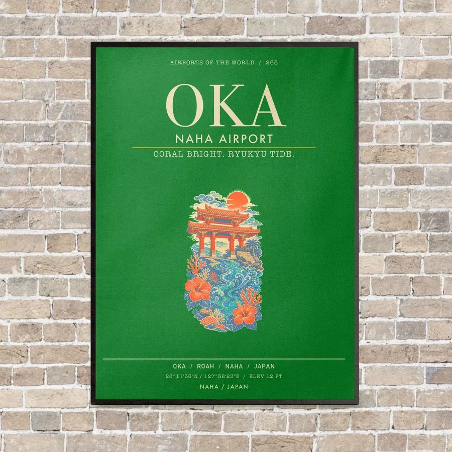 Naha Airport OKA - Canvas Framed - Green