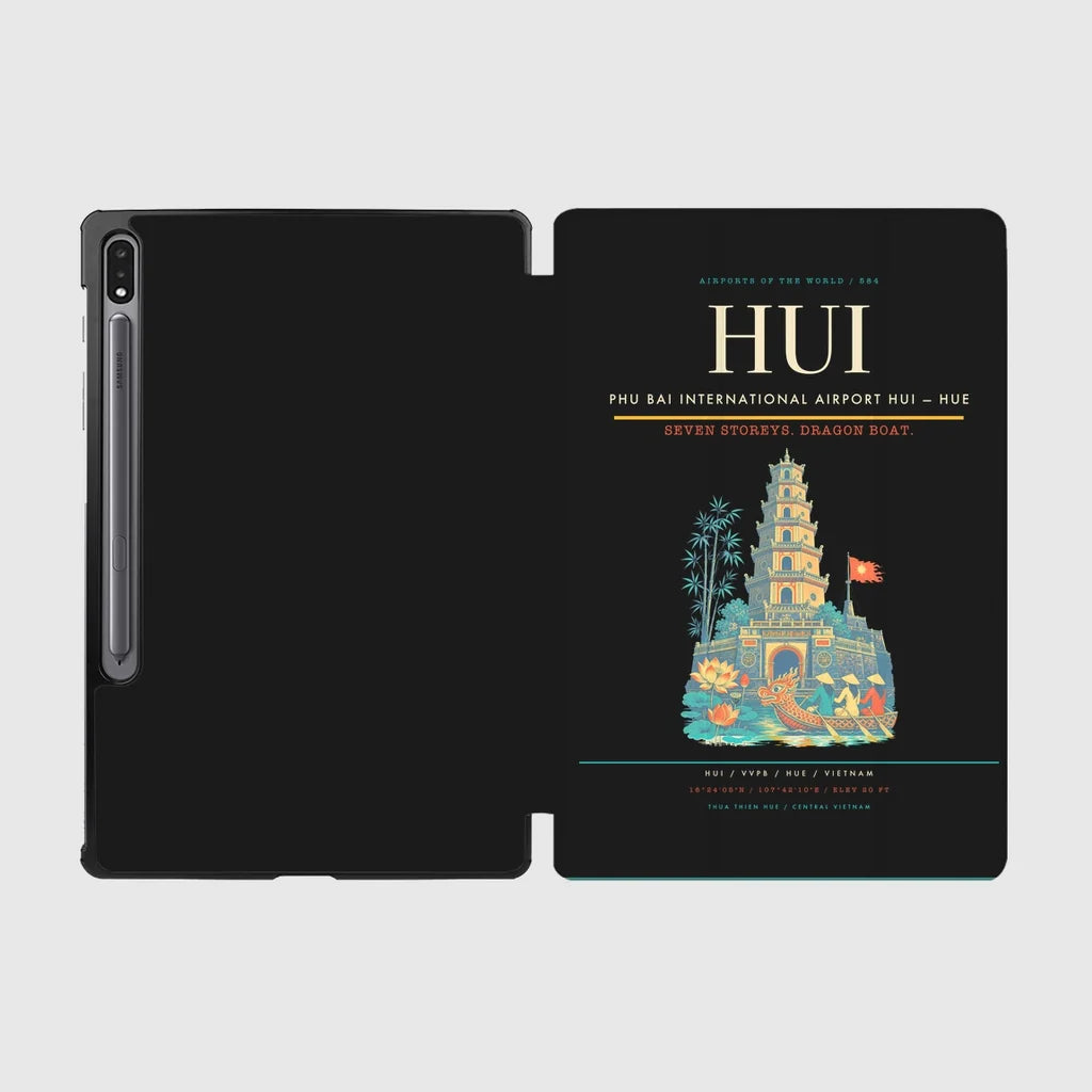 Phu Bai International Airport (HUI) design on black samsung tablet tablet case