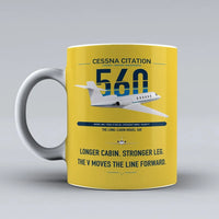 Thumbnail for Cessna Citation 560 - Citation V design on yellow ceramic mug, double-side print