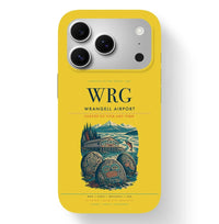Thumbnail for Wrangell Airport (WRG) design on yellow iPhone 17 Pro MagSafe case