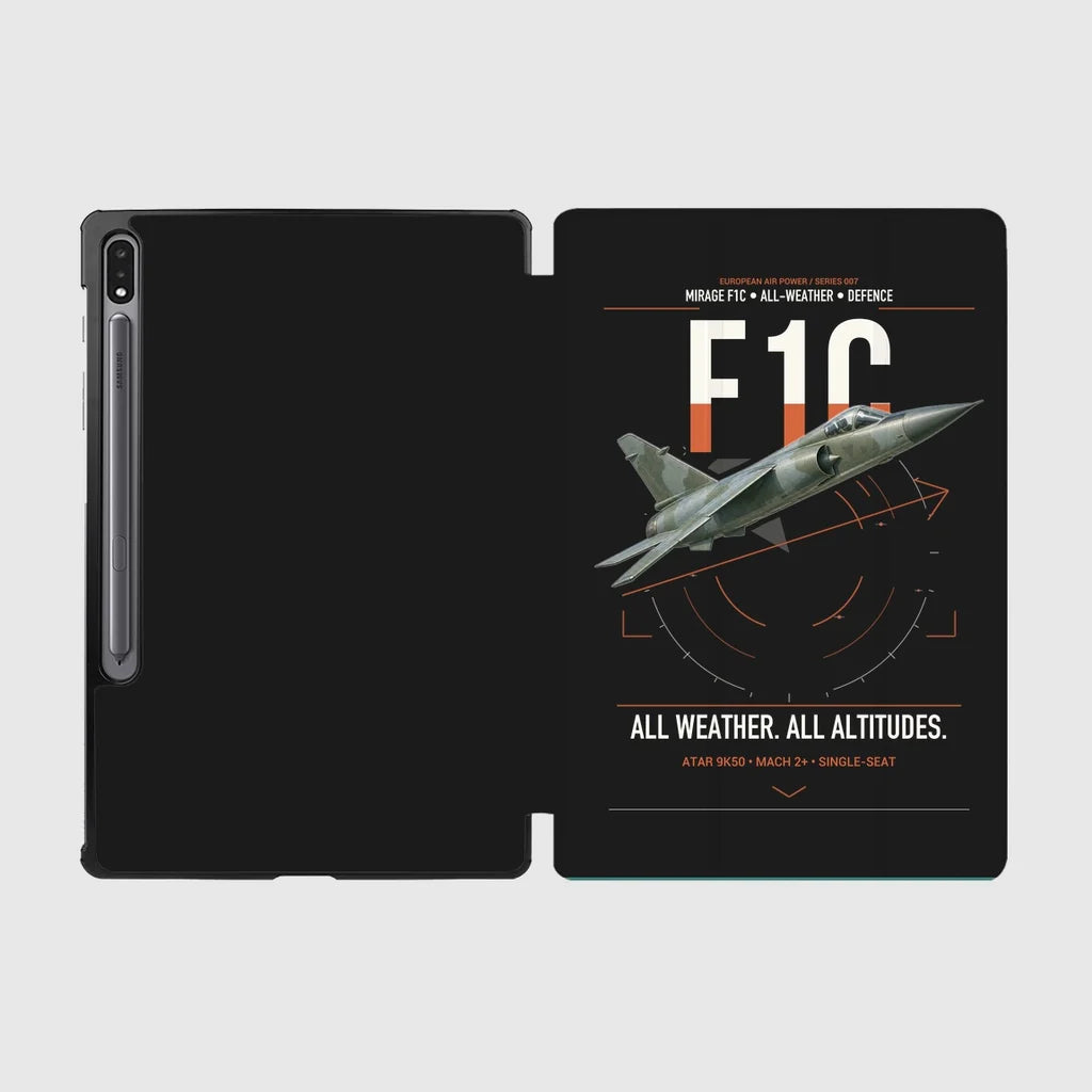 Dassault Mirage F1C design on black samsung tablet tablet case