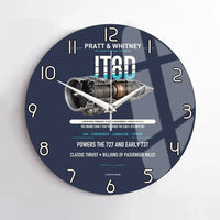 Thumbnail for JT8D design on navy blue no frame wall clock