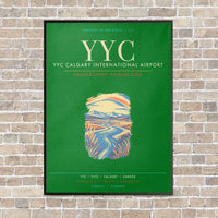 Thumbnail for YYC Calgary International Airport - Canvas Framed - Green