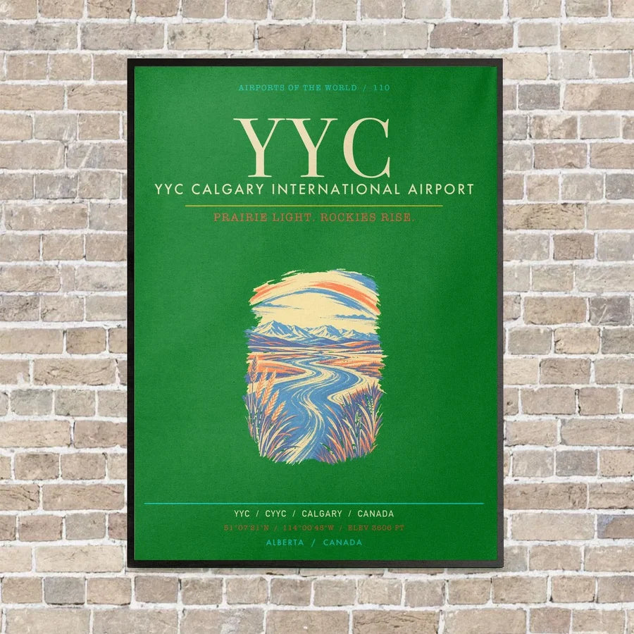 YYC Calgary International Airport - Canvas Framed - Green