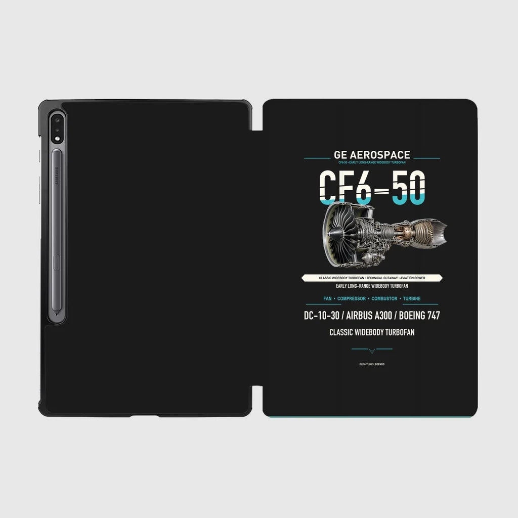 CF6-50 design on black samsung tablet tablet case