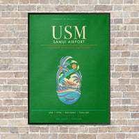 Thumbnail for Samui Airport Koh Samui USM - Canvas Framed - Green