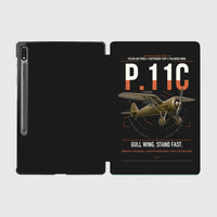Thumbnail for PZL P.11c design on black samsung tablet tablet case
