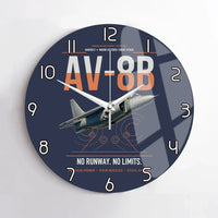 Thumbnail for AV-8B Harrier II design on navy blue no frame wall clock