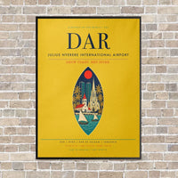 Thumbnail for Julius Nyerere International Airport DAR vertical canvas print - framed - yellow background