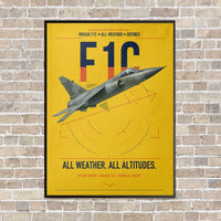 Thumbnail for Dassault Mirage F1C vertical canvas print - framed - yellow background