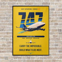Thumbnail for Boeing 747-400 Dreamlifter vertical canvas print - framed - yellow background