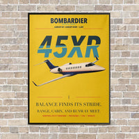 Thumbnail for Bombardier Learjet 45XR vertical canvas print - framed - yellow background