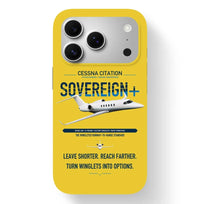 Thumbnail for Cessna Citation Sovereign+ design on yellow magsafe iphone case, for iPhone 17 Pro