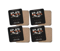 Thumbnail for KC-97L STRATOFREIGHTER design on black 4 pieces set coaster