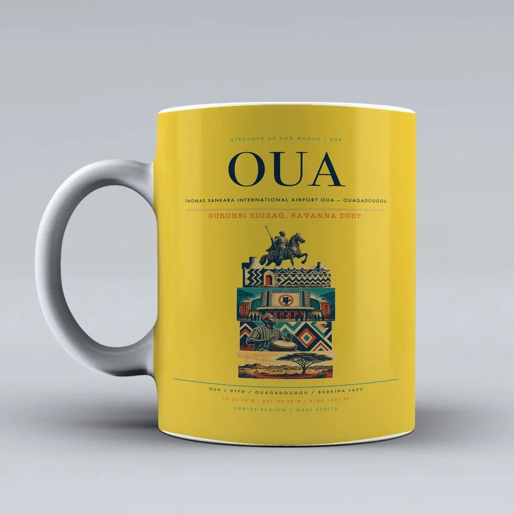 Sankara International Airport OUA — Ouagadougou Mug design on yellow thomas