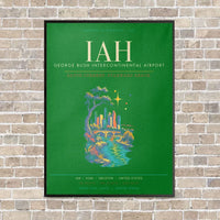 Thumbnail for Houston George Bush Intercontinental Airport IAH - Canvas Framed - Green