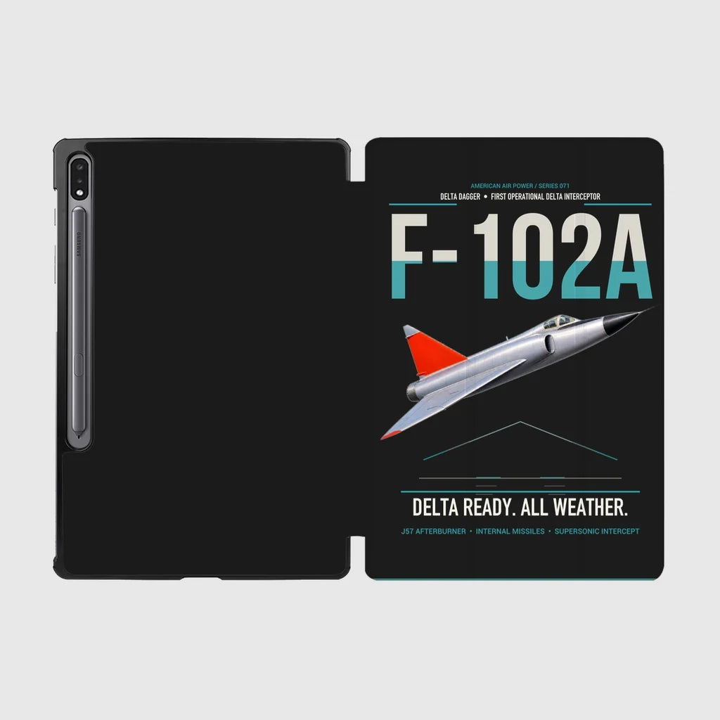 F-102A Delta Dagger design on black samsung tablet tablet case
