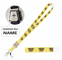 Thumbnail for Amazing Boeing 777 seat belt lanyard - yellow with name