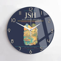 Thumbnail for Sitia Public Airport (JSH) design on navy blue no frame wall clock