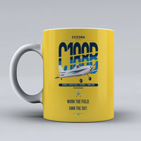 Thumbnail for Cessna A188B AgTruck design on yellow ceramic mug, double-side print