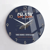 Thumbnail for Sikorsky CH-53K King Stallion design on navy blue no frame wall clock
