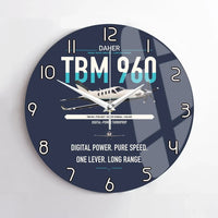 Thumbnail for Daher TBM 960 design on navy blue no frame wall clock