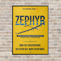 Thumbnail for Airbus Zephyr S vertical canvas print - framed - yellow background
