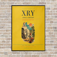 Thumbnail for Jerez Airport XRY vertical canvas print - framed - yellow background