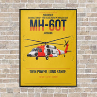Thumbnail for Sikorsky MH-60T Jayhawk vertical canvas print - framed - yellow background