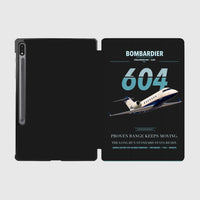 Thumbnail for Bombardier Challenger 604 design on black samsung tablet tablet case