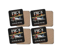 Thumbnail for F3F-2 Last Biplane First Fight design on black 4 pieces set coaster