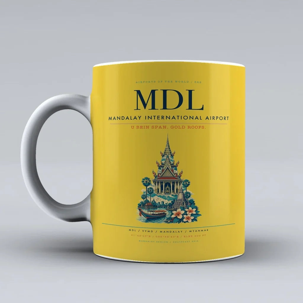 International Airport MDL Mug design on yellow mandalay
