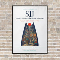 Thumbnail for Sarajevo International Airport SJJ - Canvas Framed - White