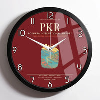 Thumbnail for Pokhara International Airport PKR Wall-Clock Framed - Dark Red