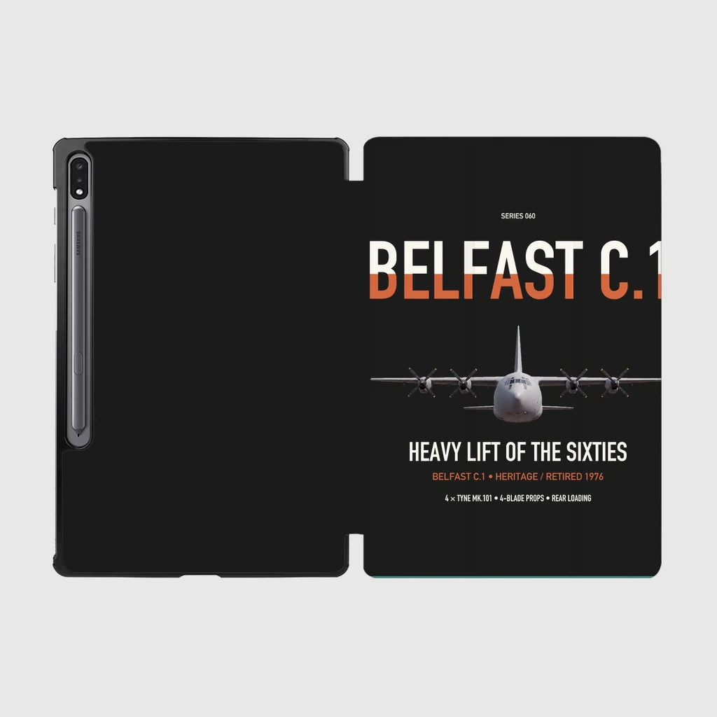 Short Belfast C.1 design on black samsung tablet tablet case