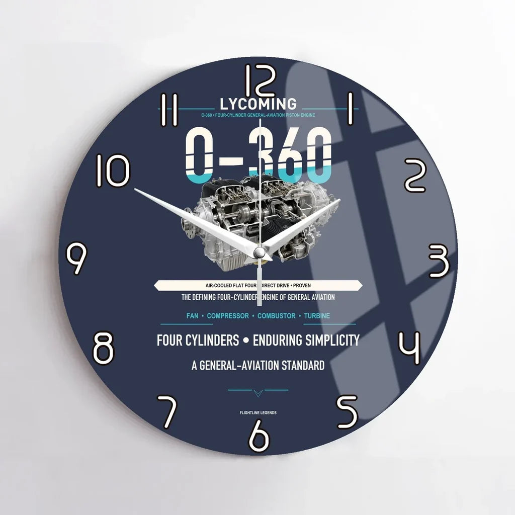 O-360 design on navy blue no frame wall clock