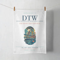 Thumbnail for Detroit Metropolitan Wayne County Airport (DTW) design on white towel