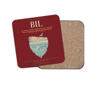 Thumbnail for Billings Logan International Airport BIL Coaster 1-Piece - Dark Red