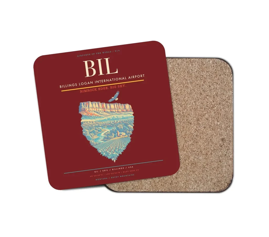 Billings Logan International Airport BIL Coaster 1-Piece - Dark Red