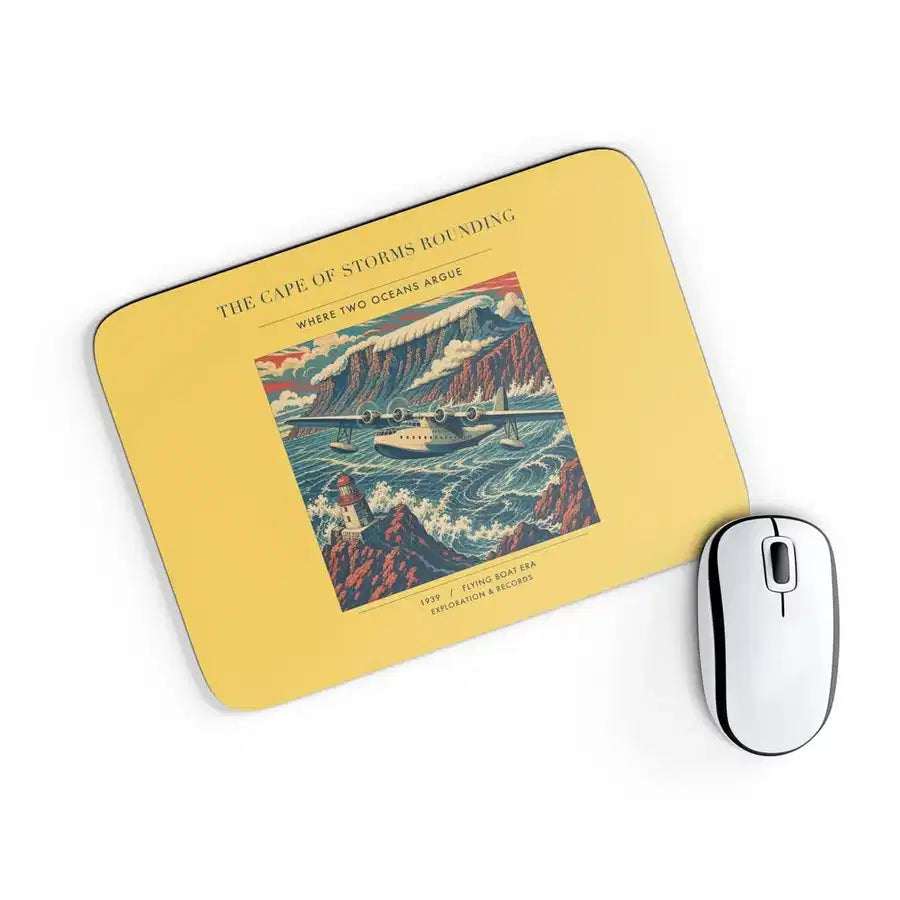 VINTAGE G4494 - The Cape Of Storms Rounding - Designed Mouse Pads design on yellow rectangle