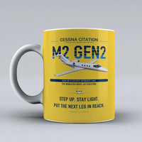 Thumbnail for Cessna Citation M2 Gen2 design on yellow ceramic mug, double-side print