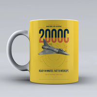 Thumbnail for Dassault Mirage 2000C RDI design on yellow ceramic mug, double-side print