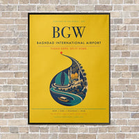 Thumbnail for Baghdad International Airport BGW - Canvas Framed - Yellow