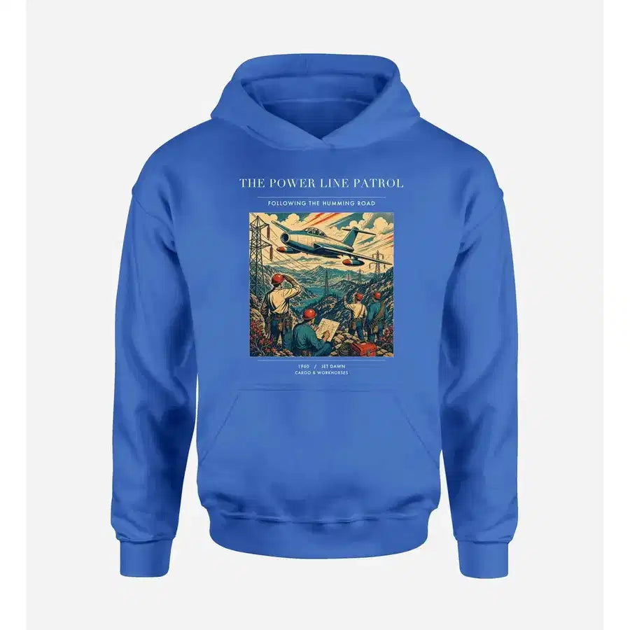 VINTAGE G4484 - The Power Line Patrol - Premium Hoodie design on blue premium