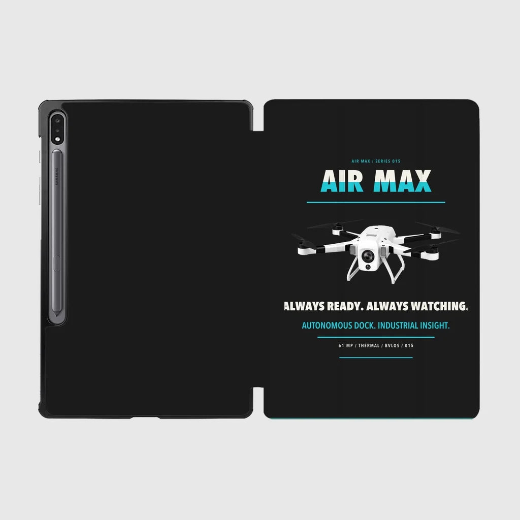 Percepto Air Max design on black samsung tablet tablet case