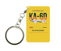 Thumbnail for KA-6D Intruder design on yellow designed key chain, double-side print