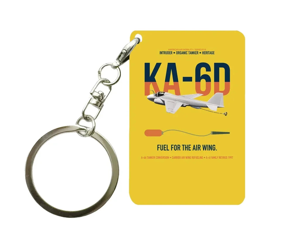 KA-6D Intruder design on yellow designed key chain, double-side print