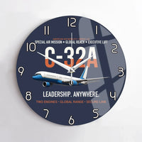 Thumbnail for C-32A Air Force Two Global Reach design on navy blue no frame wall clock