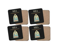 Thumbnail for Moi International Airport (MBA) design on black 4 pieces set coaster