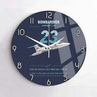 Thumbnail for Bombardier Learjet 23 design on navy blue no frame wall clock